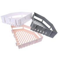 Estante De Plástico Para El Baño Soporte De Esquina Para Artículos De Higiene Y Cosméticos Montado En La Pared Sin Perforar Organizador De Espacio - details 0