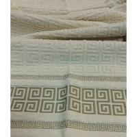Juego de Toallas de Lujo Mercatienda.es en Algodón Portugués 100% - Absorción 600g/m2 - Set 3 Piezas - Beis Dorado - details 2
