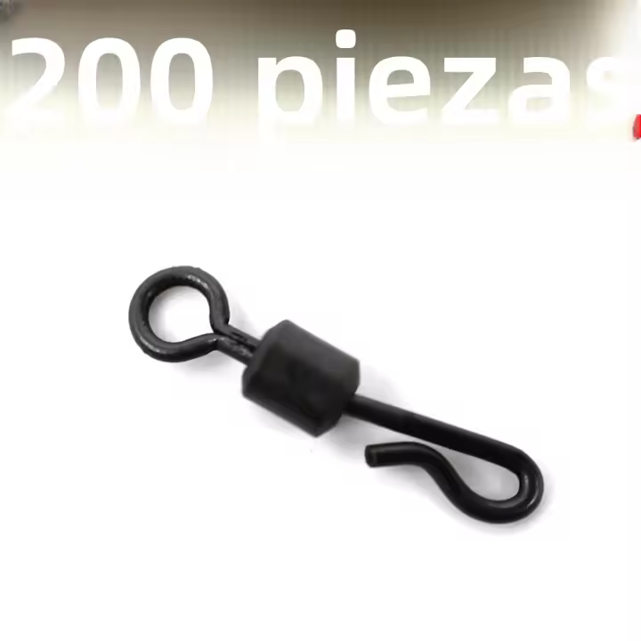 MNFT 100Pcs/200Pcs Giratorios De Cambio Rápido Para Pesca De Carpa Y Barbos Material De Acero Inoxidable De Carbono Alto Herramientas De Pesca Terminal - 1
