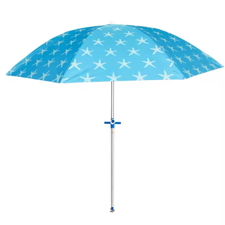 Sombrilla Playa 180 cm, Proteccion UV50+, Sistema, tubo acero 22/25 mm, Varillas Acero 3mm, Inclinable, Plegable, incluye Bolsa Transporte, ideal Playa Jardin Camping - 1