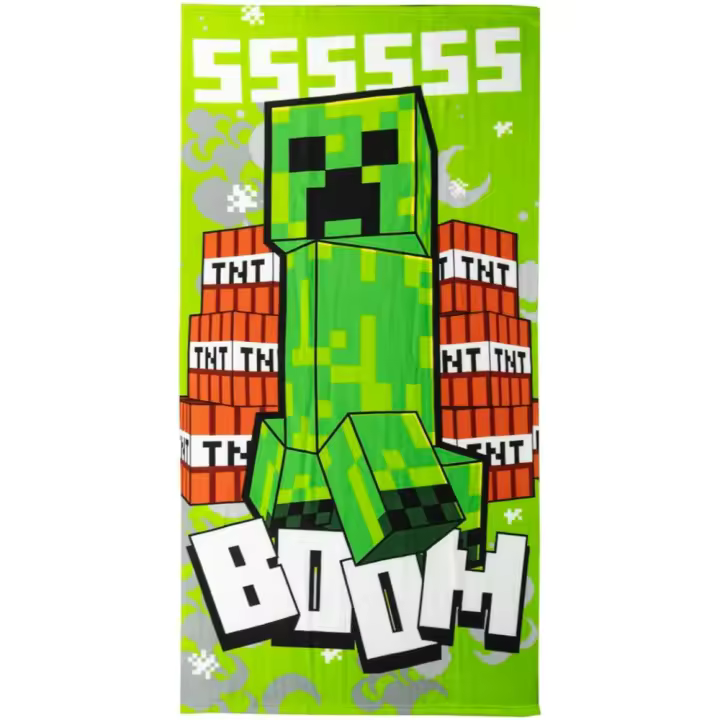 Toalla de Microfibra Minecraft Creeper con Explosivos 140x70 77835 - 1