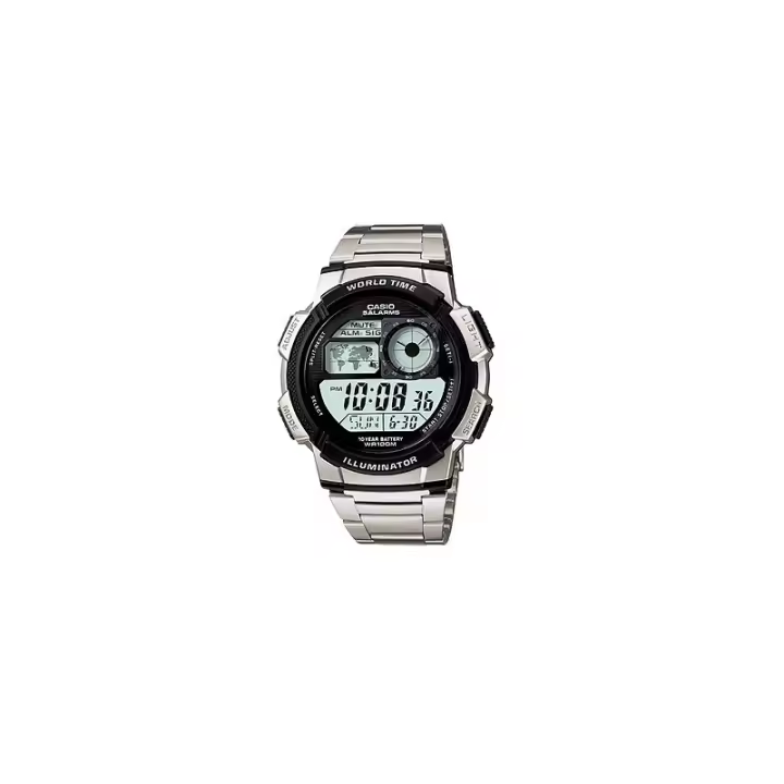 Reloj casio caballero AE-1000WD-1AV digital correa metálica plateada AE1000WD1AV - 1