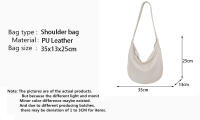 Bolso De Hombro Boho Para Mujer Gran Capacidad De PU Cuero Bolsos Cruzados De Moda Bolso De Mano Underarm Dumpling Monedero - details 0