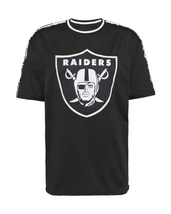 Camiseta New Era Negra Raiders Nfl Taping Oversized Tee Lasrai - 1