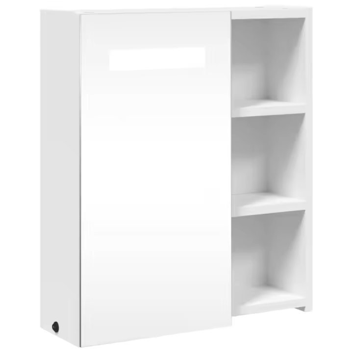 Mueble de Baño con Espejo y Luz LED Blanco 45x13x52 cm - 1