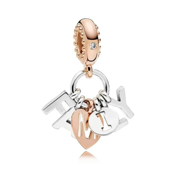 787785CZ - Charm colgante en plata de ley y Pandora Rose Familia Perfecta 787785CZ PANDORA Raíz Joyas de Plata Promoción 3x2 en Joyas de Pandora Joyas Pandora MUJER inicio Charm Pandora Mujer Pandora Original - 1