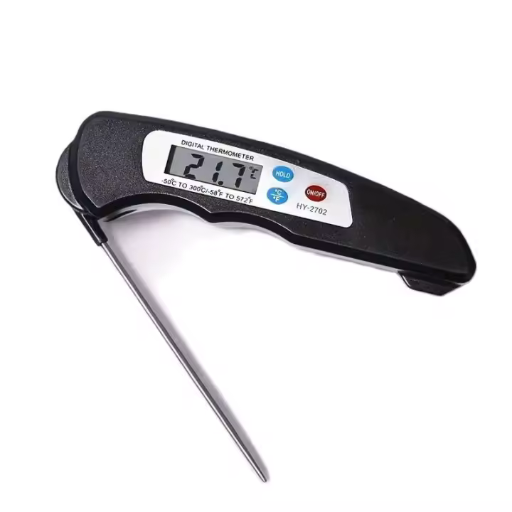 Termómetro Digital Plegable Para Barbecue Y Cocina Resistente Al Polvo Medidor De Temperatura De Alimentos Y Agua Para Hornear Y Hornear Aceite De Leche - 1