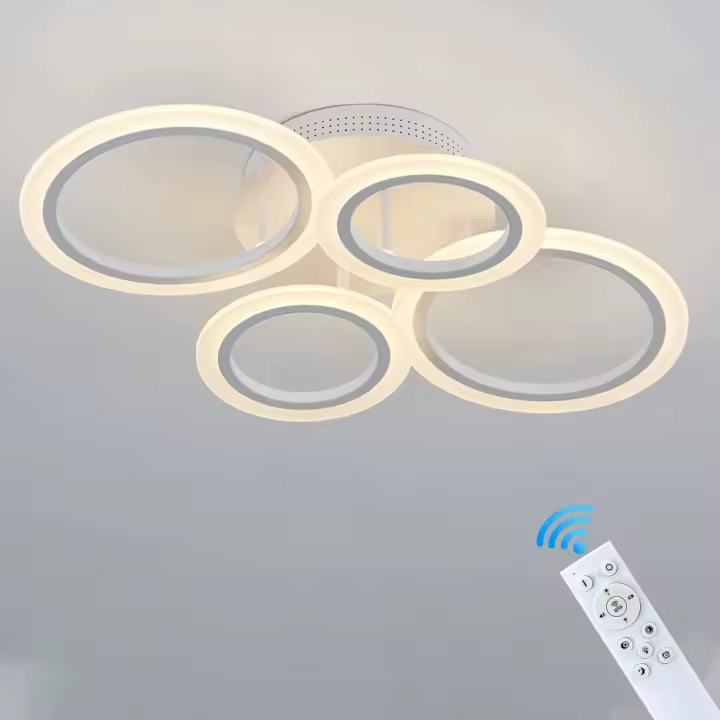 Modern LED Chandelier Iluminación Para El Hogar Montaje En Techo Anillo Para Sala De Estar Y Dormitorio Luz LED Incluida - 1