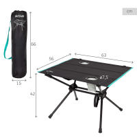 Aktive - Mesa camping plegable 62x56x42 cm, con portavasos y bolsillo de malla, estructura estable y ligera, soporta hasta 100 kg, fácil de montar y transportar con bolsa incluida, ideal para exteriores, pícnics y escapadas - details 3