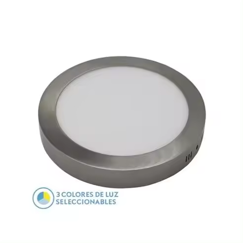 FABRILAMP Downlight Superficie Diorita 24w 3000k-4000k-6500k Niquel 2160lm 3,5x29x29 Cm - Alta Luminosidad - 1