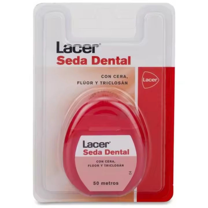 Lacer Seda Dental Con Cera Flúor Y Triclosán, 50 M - 1