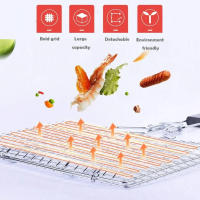 Cesta De Asado En Acero Inoxidable Con Sello Antideslizante Para Carne Y Verduras Herramienta De Barbecue Para Picnic Y Fiestas - details 3