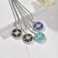 Collar masculino con colgante de ojo de tigre y estrella de 8 puntas - Acero inoxidable hipoalergénico - details 10