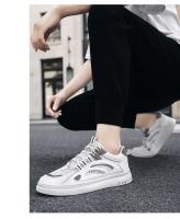 Zapatos De Hombre Primavera Verano Algodón Transpirable Casual Plataforma Bajo Blanco Moda 2024 Zapatillas De Cuero Artificial Talla Verdadera - details 10