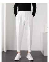 Pantalones Casuales Para Hombre Con Cintura Elástica Y Pierna Delgada Estilo Coreano Pliegues Ajustados Pantalones De Chaqueta Trenzados Callejeros - details 14