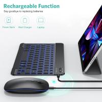 Teclado Y Ratón Bluetooth Retroiluminado De 10 Pulgadas Para iPad Compatible Con IOS Android Windows Teclado Inalámbrico Con Retroiluminación Para IOS Android Windows - details 5