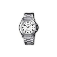 Reloj clásico hombre Casio MTP-1259PD-7B dial negro Pantalla de Neón correa de acero - details 0