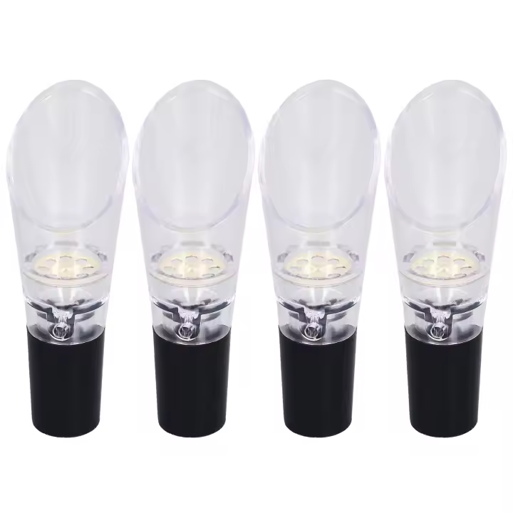 4 piezas de aireador de vino, vertedor, decantador ecológico, accesorios de barra para fiestas en el hogar, dorado - 1