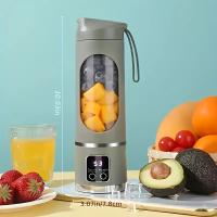 Licuadora y exprimidor portátil compacto recargable por USB: fácil de limpiar, perfecto para batidos, licuados y bebidas de frutas frescas; capacidad de 10,14 oz a 16,91 oz, con pantalla digital, cuchilla de acero inoxidable; ideal para el hogar, la ofici - details 1