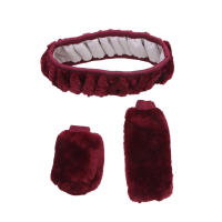 Cubierta De Volante De Coche Personalizada 3pcs Color Sólido Plush Accesorios Para Decoración Automóvil Adecuado Para Mujeres - details 10