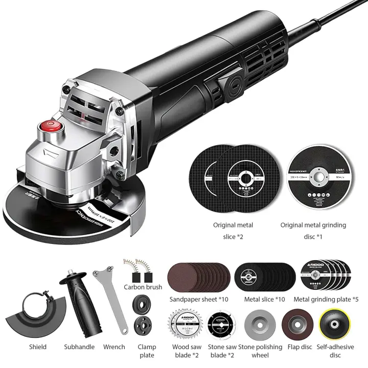 Amoladora de ángulo multifuncional para uso doméstico, 11000r/min, con muchos accesorios para ranurar paneles de pared, corte de pisos, corte de azulejos, etc. - 1