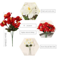 XIYA FLOWER Bouquet De Hibisco Artificial Rojo Y Blanco Plantas Artificiales Material PE Decoración Para Fiestas Y Hogar - details 6