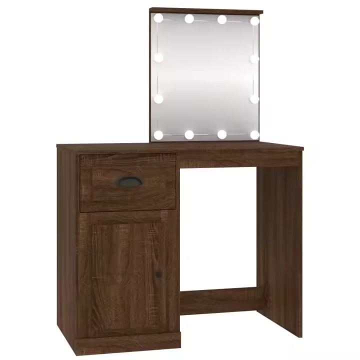 Toque con Espejo Blanco brillante 86,5x35x136 cm - 1