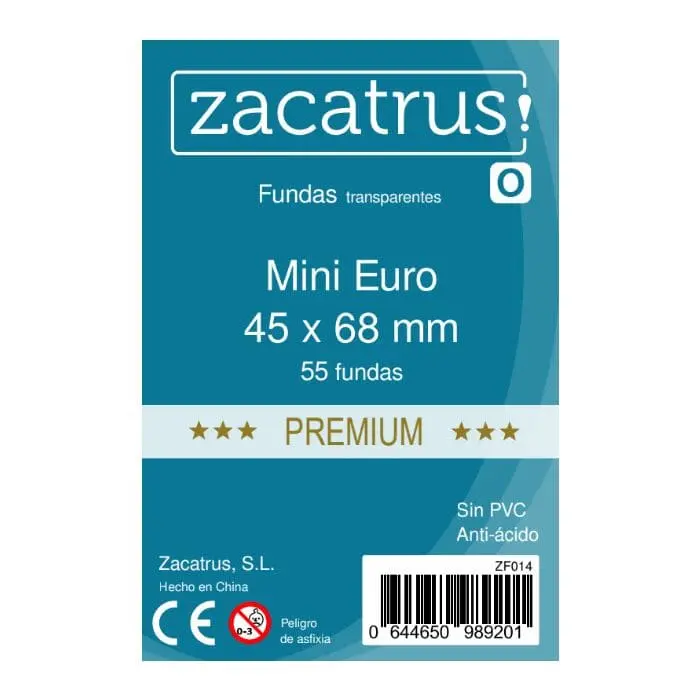 Fundas Mini Euro premium 45x68mm Zacatrus (55 uds) Fundas Zacatrus - 1