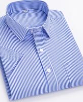 Camisa Vertical Para Hombre Verano Sin Mangas Cortas Casual Sencilla Antirrugas Fácil De Cuidar Estilo Negocios Social - details 6