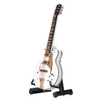 Mini Guitarra Blanca De Madera Con Soporte Modelo Exquisito Instrumento Musical Para Decoración De Hogar Y Oficina Adornos Artesanales - details 1
