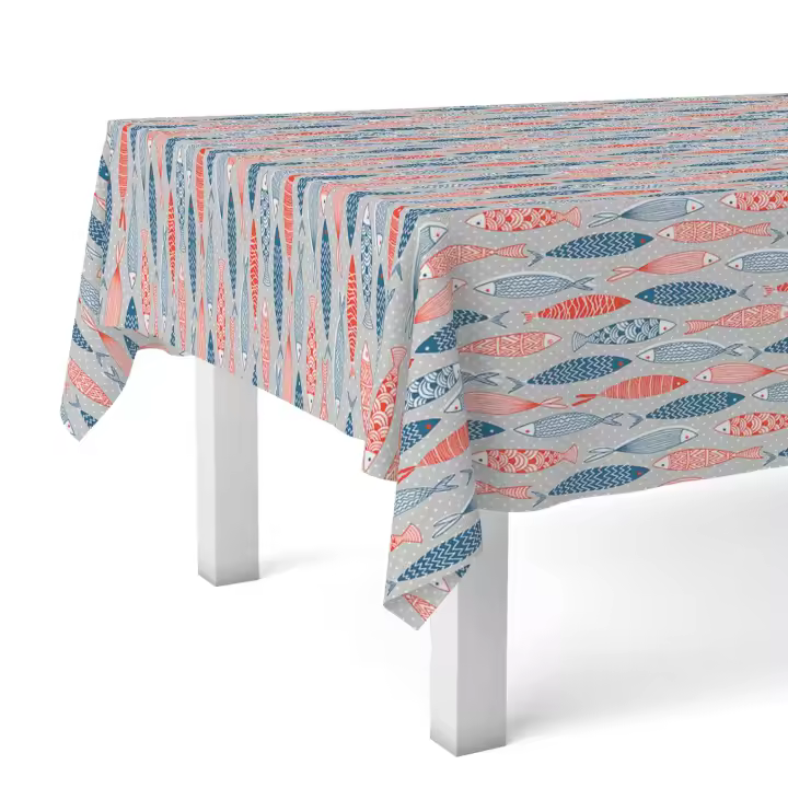 Donegal Collections -Mantel Resinado Estampado Marinero - Diferentes medidas - Colección Mar Marinero - Fabricado en España - 100x140cm, 140x140cm, 180x140cm, 200x140cm, 220x140cm, 240x140cm, 260x140cm, 260x140cm, 300x140cm, redondo 140cm - 1