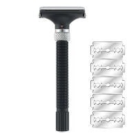 Ajustable Cuchilla De Seguridad Doble Borde Con Diseño De Mariposa YINTAL Negro Plata Color Coordinado Moda Afeitadora Para Hombre - details 4