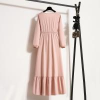 Vestido Largo Para Mujer Verano Otoño Mujer Vestidos Sólidos Manga Larga Cuello Redondo Casual Chiffon Vestidos Musulmanos Sólidos Sueltos Maxi - details 7