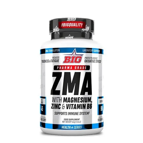 BIG  ZMA 90 Cápsulas – Fórmula Avanzada de Zinc, Magnesio y Vitamina B6 – Mejora del Sueño, Rendimiento y Recuperación Muscular – Suplemento para Deportistas y Fitness - 1