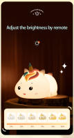 Lámpara Nocturna De Silicona Recargable Unicornio LED Con Control Remoto Y Luz De Ambiente Ajustable Para Dormitorio Regalo Creativo - details 6