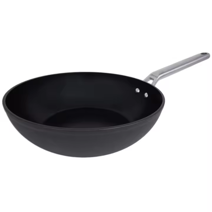 ARCOS Samoa - Wok Antiadherente (28 cm), Aluminio Forjado, Recubrimiento Antiadherente Eclipse®, Mango Acero Inoxidable Efecto Frio, Apta Cualquier Cocina, Horno y Lavavajillas, Full Induction, Sistema Ahorro Energético - 1
