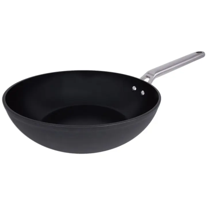 ARCOS Samoa - Wok Antiadherente (28 cm), Aluminio Forjado, Recubrimiento Antiadherente Eclipse®, Mango Acero Inoxidable Efecto Frio, Apta Cualquier Cocina, Horno y Lavavajillas, Full Induction, Sistema Ahorro Energético - 1