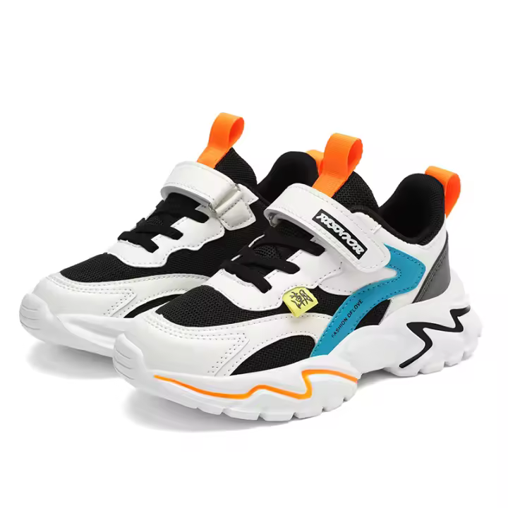 Zapatillas De Tenis Para Niños Casuales Transpirables De Malla Y Cuero Suela EVA Tallas Para 6 a 12 Años Zapatos Deportivos Para Niños - 1