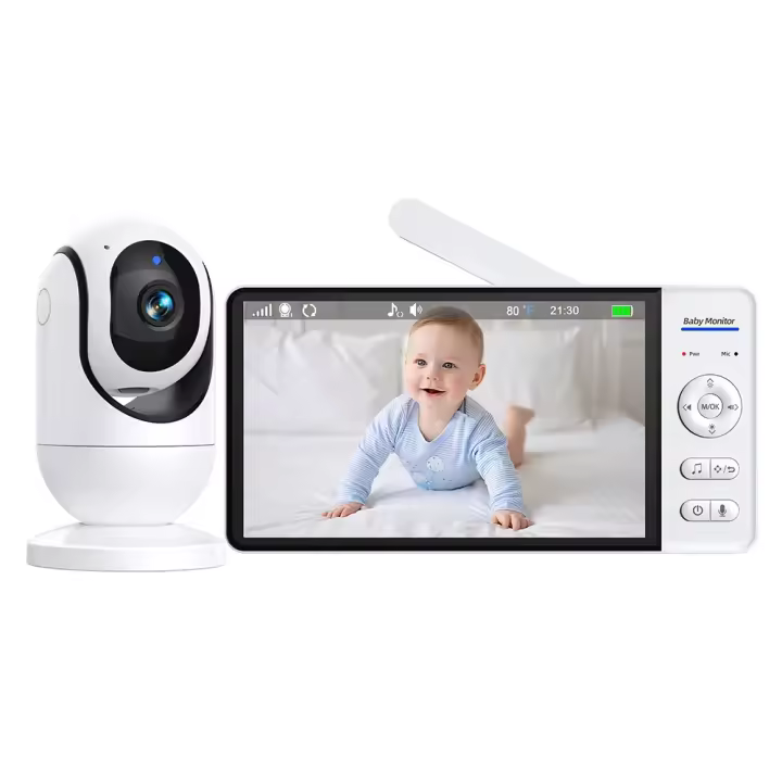 Monitor De Bebé Con Cámara De Seguridad IP Pantalla De 7 Pulgadas Batería De 5000mAh Vigilancia Inalámbrica Para Niños Y Hogar - 1