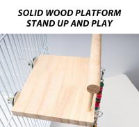 Juguete De Aire Libre Para Pájaros CAWAII KENNEL Percha De Madera Para Periquitos Con Cuentas De Masticar Juguete De Juego Para Pájaros En Jaula - details 2