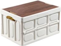 Caja Plegable Camping 54x36x29 cm, Plástico Resistente - Almacenamiento Maletero/Picnic/Navidad, Tapa Hermética, Organización Multiusos, Portátil y Liviana, Diseño Rectangular para Exteriores y Hogar - details 2