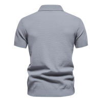 POLO de punto con solapa para hombre, versátil, Color sólido Simple, manga corta, talla europea, novedad de verano 2024 - details 2
