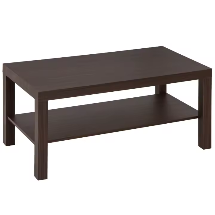 Homcom Mesa de Centro Mesita Café Mueble Salón Comedor Mesa Auxiliar Madera de 2 Niveles Mesa para Sofá Sala de Estar 90x45x40.5cm Nogal - 1
