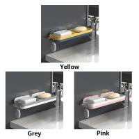 Soporte Para Jabón Doble Rejilla Adherente Al Muro De 4 Colores Organizador De Drenaje Para Baño Y Cocina Resistente Al Deslizamiento - details 2