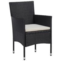 vidaXL Sillas de comedor de jardín 2 unidades ratán sintético negro - details 1