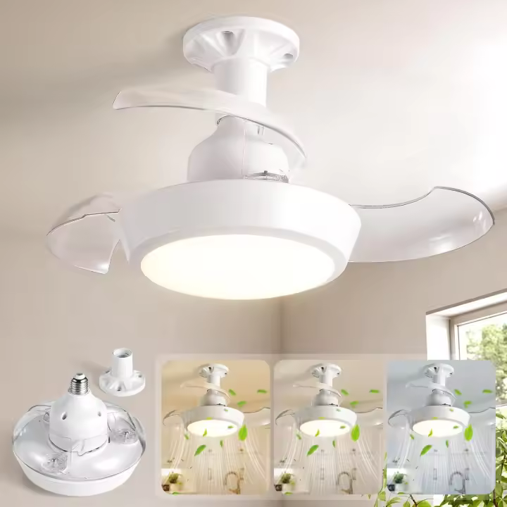 Ventiladores de techo retráctiles with Luces y Control Remote, vinicadores de Techo de 16 pulgadas with iluminación LED, 4 velocidades de ventilador, 3200 lúmenos, 3 Colores 3000K-6500K, ventilador de techo inteligente Silencioso Modern para Coqueto - 1