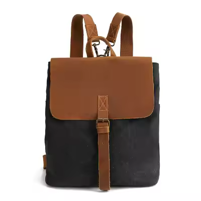 Mochila de viaje femenina retro de cuero de Caballo Loco Estilo Vintage con diseño de hembreras Bolso de hombro de Lona para Mujeres - 1