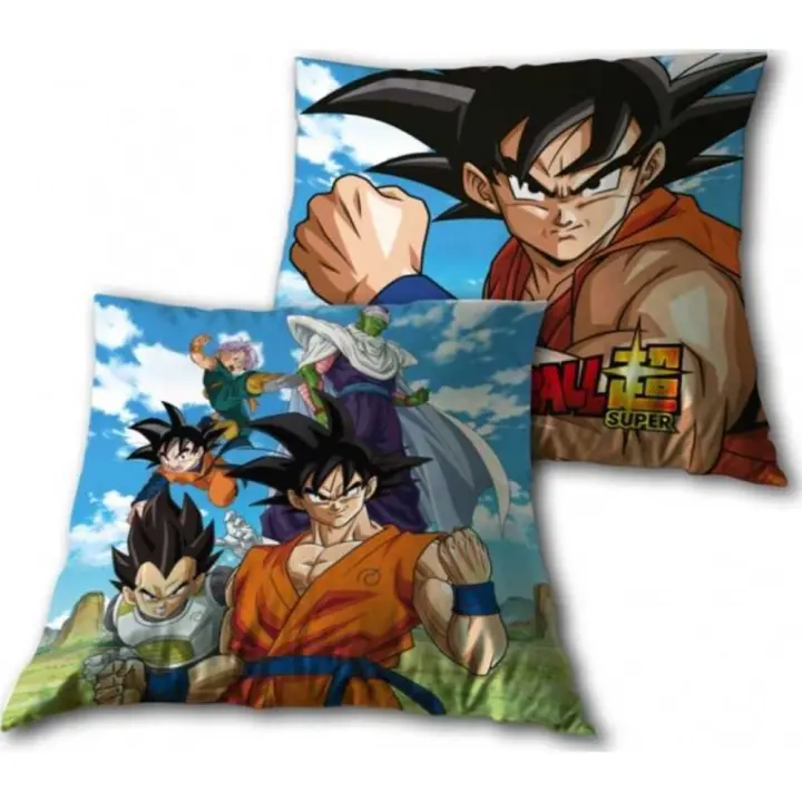 Cojín Decorativo Exclusivo Dragon Ball Super con Son Goku, Vegeta, Trunk y Piccolo  35x35cm ● Certificado calidad OEKO-TEX Standard 100 Cojin - 1