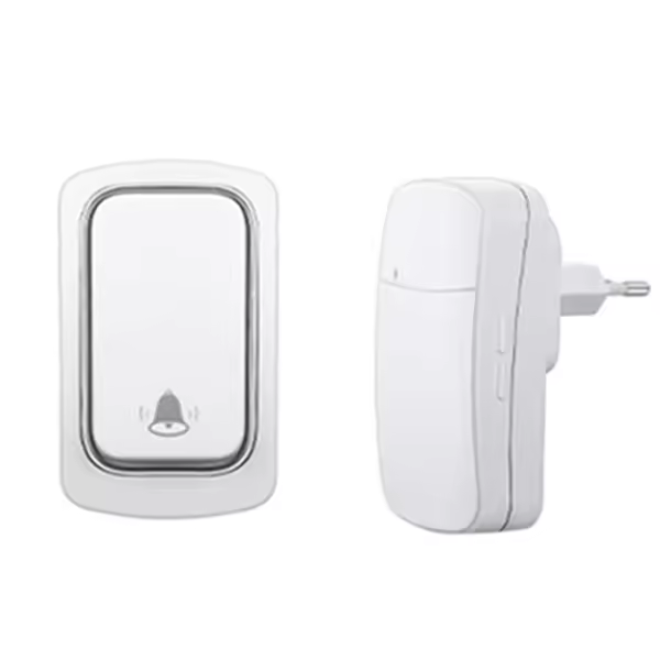 Timbre de Puerta Inalámbrico Impermeable sin Baterías Timbre Kinetic Exterior Autopowered Botón para Perro con Enchufe EU - 1