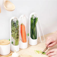Botella De Conservación De Verduras Y Hierbas Para Nevera Contenedor De Almacenamiento Familiar Para Alimentos Tamaño Mediano Material ABS - details 3